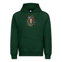 Forest Green Western Gemstone Bull Skull Urban Hoodie - Bettercallsaul