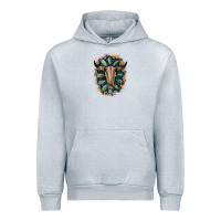 Heather Grey Western Gemstone Bull Skull Urban Hoodie - Bettercallsaul