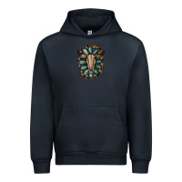 Navy Western Gemstone Bull Skull Urban Hoodie - Bettercallsaul