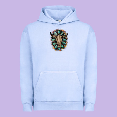 Western Gemstone Bull Skull Urban Hoodie Designed By Bettercallsaul
