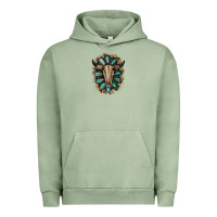 Pigment Oil Green Western Gemstone Bull Skull Urban Hoodie - Bettercallsaul