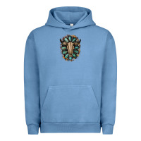 Pigment Pebble Blue Western Gemstone Bull Skull Urban Hoodie - Bettercallsaul