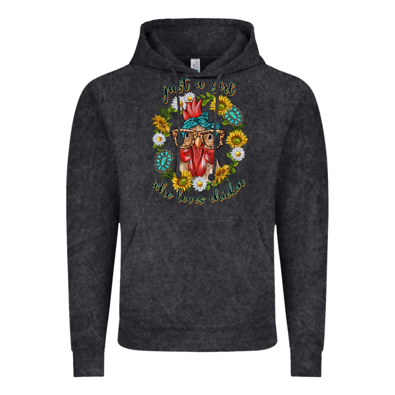 Just A Girl Who Loves Chicken With Sunflowers And Gemstone Vintage Hoodie by texasbilliewilder | Teevron