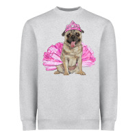 Heather Grey balerina pug with tutu Heavyweight Sweatshirt - RanaPortraitStore