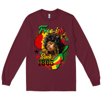 Burgundy free ish since 1865 Long Sleeve Tee - HRA Design Shop