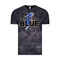 Cloud Black back the blue with lightning bolt Vintage Tee - Zillion Design Studio