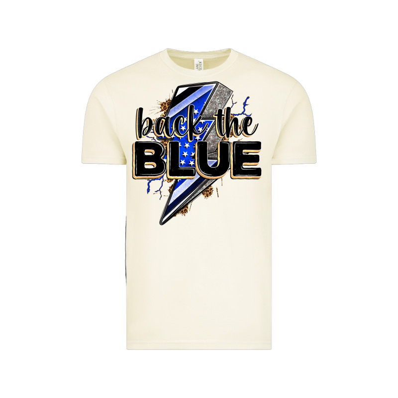 Back The Blue With Lightning Bolt Vintage Tee by Zillion Design Studio | Teevron