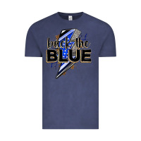 Vintage Denim back the blue with lightning bolt Vintage Tee - Zillion Design Studio