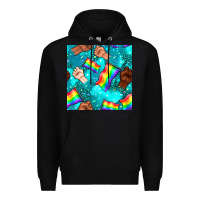 Black Pride lgbtq hands with flag seamless pattern Premium Hoodie - BundleAndBundleShop