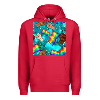 Cardinal Pride lgbtq hands with flag seamless pattern Premium Hoodie - BundleAndBundleShop