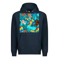 Navy Pride lgbtq hands with flag seamless pattern Premium Hoodie - BundleAndBundleShop