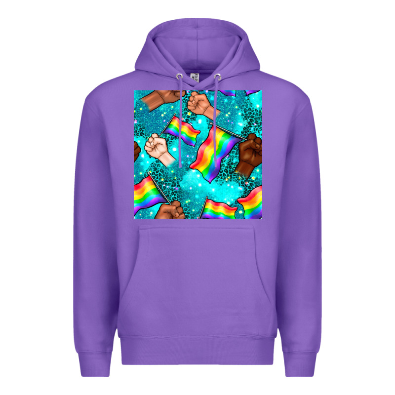 Pride Lgbtq Hands With Flag Seamless Pattern Premium Hoodie by BundleAndBundleShop | Teevron