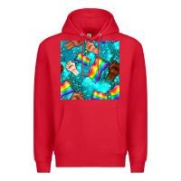 Red Pride lgbtq hands with flag seamless pattern Premium Hoodie - BundleAndBundleShop