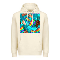 Sandshell Pride lgbtq hands with flag seamless pattern Premium Hoodie - BundleAndBundleShop