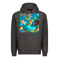 Smoke Pride lgbtq hands with flag seamless pattern Premium Hoodie - BundleAndBundleShop