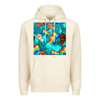 Tofu Pride lgbtq hands with flag seamless pattern Premium Hoodie - BundleAndBundleShop