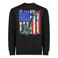 Black usa flag with statue of liberty Heavyweight Sweatshirt - texasbilliewilder