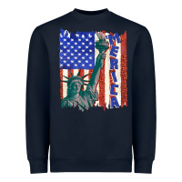 Navy usa flag with statue of liberty Heavyweight Sweatshirt - texasbilliewilder