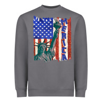 Storm usa flag with statue of liberty Heavyweight Sweatshirt - texasbilliewilder