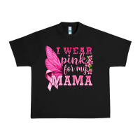 Black I Wear Pink For My Mama with Butterfly Urban Heavy Tee - texasbilliewilder