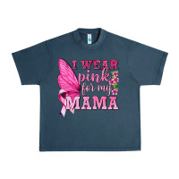 Midnight Navy I Wear Pink For My Mama with Butterfly Urban Heavy Tee - texasbilliewilder