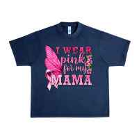 Navy I Wear Pink For My Mama with Butterfly Urban Heavy Tee - texasbilliewilder