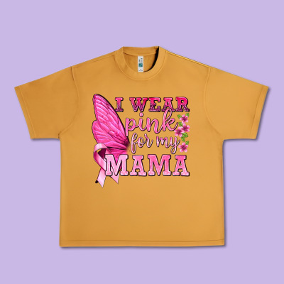 I Wear Pink For My Mama With Butterfly Urban Heavy Tee Designed By Texasbilliewilder