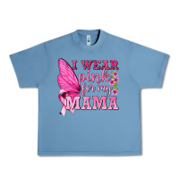 Pebble Blue I Wear Pink For My Mama with Butterfly Urban Heavy Tee - texasbilliewilder