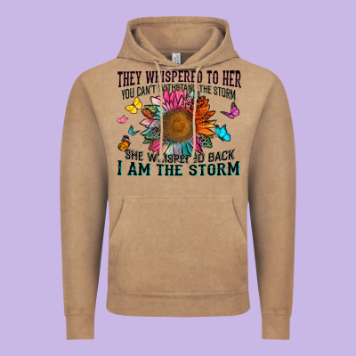 They Whispered To Her You Can't Withstand The Stor Vintage Hoodie Designed By Zillion Design Studio