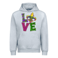 Heather Grey mardi gras love Urban Hoodie - RanaPortraitStore