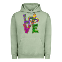Pigment Oil Green mardi gras love Urban Hoodie - RanaPortraitStore