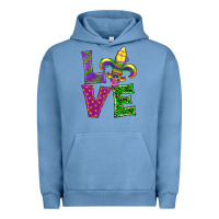 Pigment Pebble Blue mardi gras love Urban Hoodie - RanaPortraitStore