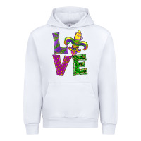 White mardi gras love Urban Hoodie - RanaPortraitStore