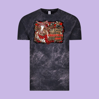 All I Want For Christmas Is A Cow Cowhide Vintage Tee Designed By Ranaportraitstore