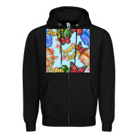 Black summer and leaf seamless pattern Zipper Hoodie - BundleAndBundleShop
