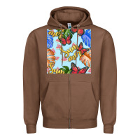 Chestnut summer and leaf seamless pattern Zipper Hoodie - BundleAndBundleShop