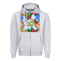 Heather Grey summer and leaf seamless pattern Zipper Hoodie - BundleAndBundleShop