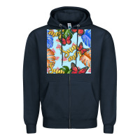 Navy summer and leaf seamless pattern Zipper Hoodie - BundleAndBundleShop