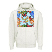 Oatmeal Heather summer and leaf seamless pattern Zipper Hoodie - BundleAndBundleShop