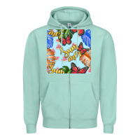 Seafoam summer and leaf seamless pattern Zipper Hoodie - BundleAndBundleShop