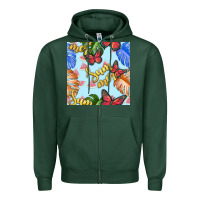 Sports Green summer and leaf seamless pattern Zipper Hoodie - BundleAndBundleShop