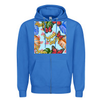 True Royal summer and leaf seamless pattern Zipper Hoodie - BundleAndBundleShop