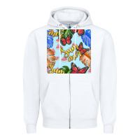 White summer and leaf seamless pattern Zipper Hoodie - BundleAndBundleShop