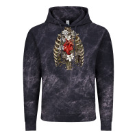 Cloud Black Skeleton Rib Cage Heart Vintage Hoodie - RanaPortraitStore