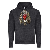 Skeleton Rib Cage Heart Vintage Hoodie | Teevron