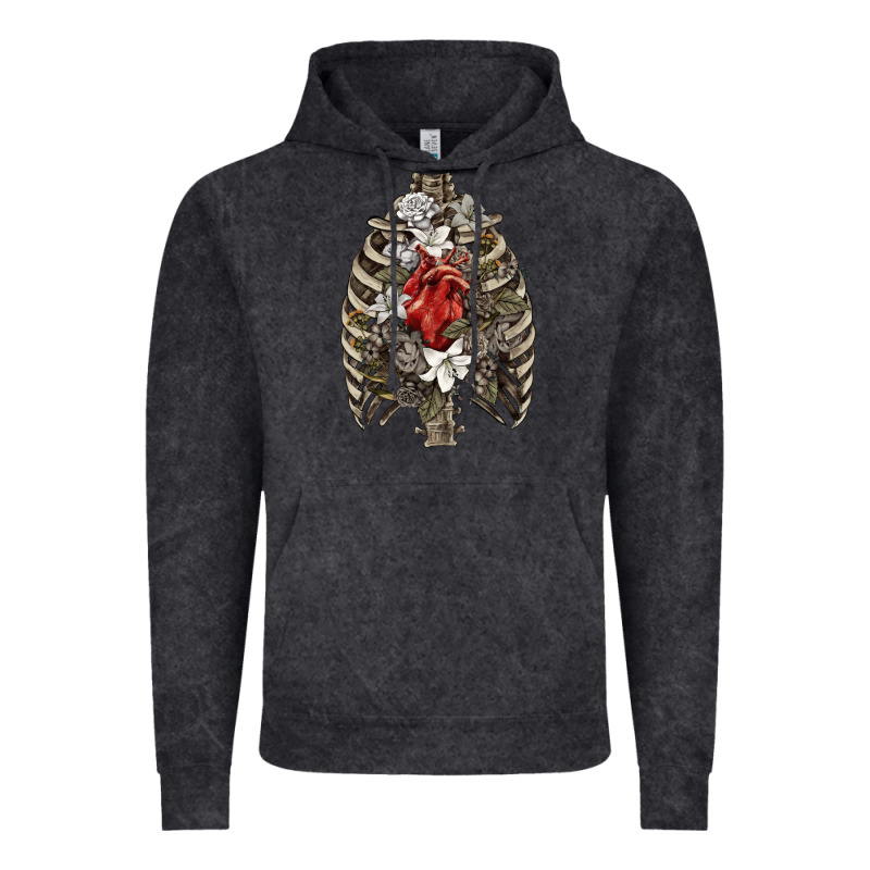 Skeleton Rib Cage Heart Vintage Hoodie by RanaPortraitStore | Teevron