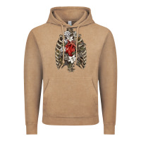 Vintage Coffee Skeleton Rib Cage Heart Vintage Hoodie - RanaPortraitStore