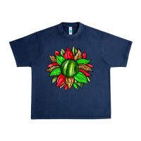 Navy watermelon sunflower Urban Heavy Tee - Zillion Design Studio