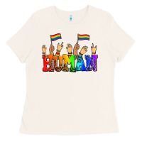 Bone human with hands and pride flags Ladies Tee - AdoDesignShop