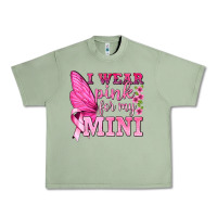 Oil Green I Wear Pink For My Mini with Butterfly Urban Heavy Tee - texasbilliewilder